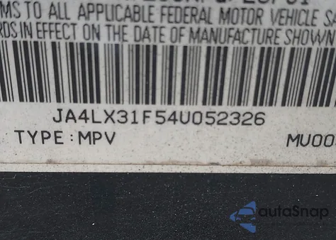 2004 Mitsubishi Outlander Ls из США, поврежденный, VIN JA4LX31F54U052326